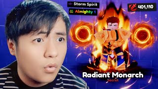 ALMIGHTY RADIANT MONARCH 400K DAMAGE  STORM SPIRIT  Anime Defenders 52 [upl. by Leik]