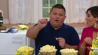 Farmer Jons 20 35 oz Bags of Virtually Hulless Popcorn on QVC [upl. by Aiuqal]