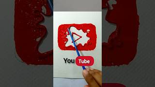 Youtube logo drawing trending shortsfeeds satisfying shorts art [upl. by Seaddon]