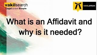 What is an Affidavit and why is it needed [upl. by Lamrouex392]