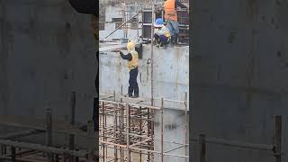 Install bottom formwork with safety belt [upl. by Anastasie]