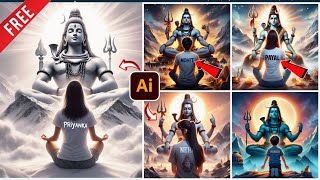 Lord Shiv 3D Ai Image editing tutorial Bholenath photo editing Bing image creator [upl. by Nanete]