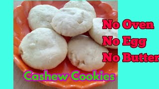 CASHEW NUT COOKIES RECIPEEgg less ghee biscuits without ovenGhee Biscuits Recipe [upl. by Brigit]