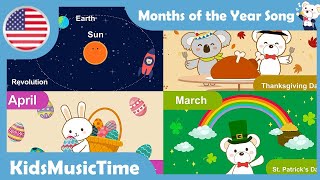 Months of the Year Song in English America calendar song cultural events annual events in the US [upl. by Kcirtapnaes]