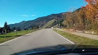 Fahrt im herbstlichen Allgäu auf 1000m üNN durch WäldleBalderschwang bei blauem Himmel an Halloween [upl. by Lonee]