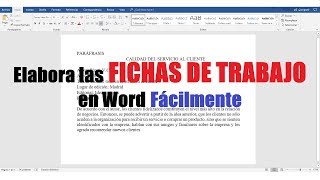 CÓMO HACER FICHAS DE TRABAJO EN WORD FÁCILMENTE [upl. by Leyes]