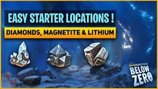 Easy Starter Diamonds Magnetite and Lithium  Subnautica Below Zero [upl. by Batory856]