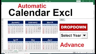 how to create a yearly calendar in excel using formulas  how Create interactive calendar in excel [upl. by Gisela]