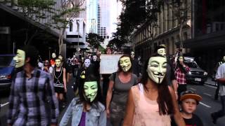 Official Anonymous Million Mask March Music Video Bad Company  Micropsia  Brisbane 2013 [upl. by Spragens]