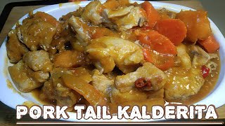 PAANU MAGLUTO NG MASARAP PORK TAIL KALDERITA PINOY RECIPEpork kaldereta pinoy [upl. by Yelwah217]