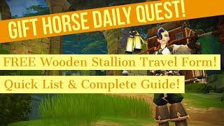 AQ3D A Gift Horse Daily Quest amp FREE Wooden Stallion Travel Form All Items Mobs amp Behemoth Saliva [upl. by Initirb]