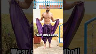 30 seconds tutorial to wear SAREE as DHOTI 😍❤️ ytshortsindia yt youtubeshorts youtube dhoti [upl. by Ynobe603]