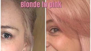 How to dye hair Pastel Pink At home [upl. by Tsyhtema942]