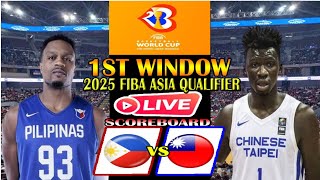 LIVE GILAS PILIPINAS VS CHINESE TAIPEI TAIWAN FIBA ASIA QUALIFIER 2025 LIVE SCOREBOARD [upl. by Annoya]