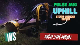 Stump Grinder Repair  Pulse MIG Uphill and 7018 [upl. by Murvyn]