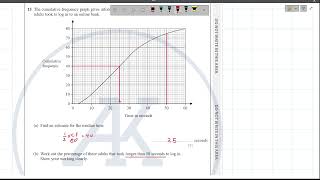 4MA11H2023OctQ13Cumulative frequency [upl. by Anailuy883]