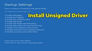 How To Install Specific Drivers That May Be Unsigned [upl. by Jeanine]