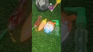 Chocolate spray bottle amp carrotchillipop with kinderjoy box shortsvideo viralvideo [upl. by Strong]