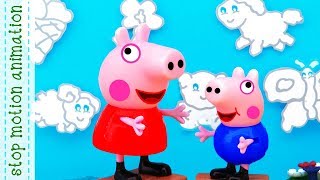 Сlouds Peppa Pig toys stop motion animation in english [upl. by Eixid]