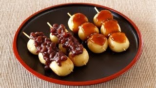 How to Make Dango Japanese Sweet Dumplings Mitarashi and Anko Red Bean Paste Recipe  OCHIKERON [upl. by Llatsyrc]