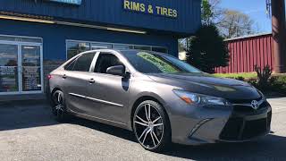 2016 TOYOTA CAMRY SITTING ON 20quot VELOCITY NO 20 WHEELS WRAPPED IN 2253520 LEXANI TIRES [upl. by Aynna800]