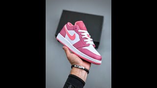 Air Jordan 1 Low Desert BerryCoral ChalkWhite 553560616 For Sale [upl. by Wilburt661]