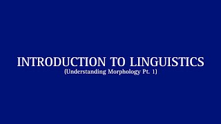 6th Assignment Introduction to Linguistics  Understanding Morphology Part 1 [upl. by Werdma]