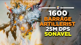 Lost Ark 1600 Barrage Artillerist  25m DPS Sonavel [upl. by Airt]