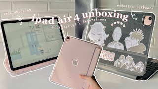 ipad air 4 unboxing  2023  accessories amp decorating ✨ [upl. by Lemhar]