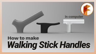 Fusion 360  How to make Walking Stick Handles  Walking Stick Handle 3D Modeling  지팡이 손잡이 모델링 [upl. by Zilla]