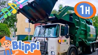 Blippis Garbage Truck Song  1 Hour of Educational Vehicle Songs For Kids [upl. by Blinni]