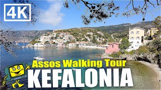 Assos  Kefalonia  Greece  4K Walking Tour  June 2022 [upl. by Akimaj]