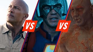 Dwayne Johnson vs John Cena vs Dave Bautista  Versus [upl. by Rekoob]