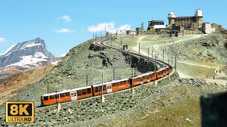 Gornergrat Bahn Zermatt The Most Scenic Train Ride in Switzerland 8K [upl. by Oluap]