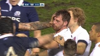 Tempers fray at Murrayfield  Scotland v England 8th February 2014 [upl. by Nage582]