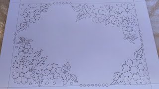 Hand drawing bed sheettable cloth design drawing tutorial for embroideryLatest floral bed sheet [upl. by Aynwad]