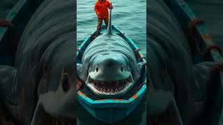 Sharks toothy grin steals the show in blue boat shark sharkworld frilledshark sharkday sea [upl. by Rosalba]