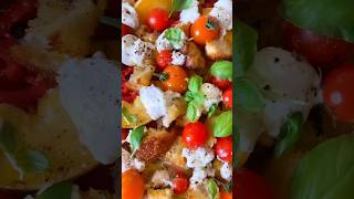 Tomato Nectarine Burrata amp Crouton Salad by Baking The Goods [upl. by Arah]