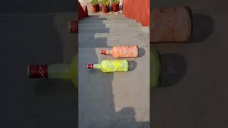 Orange Vs Yellow Breaking glass bottles Crushing Crunchy amp soft things shorts asmr satisfying [upl. by Sirk]