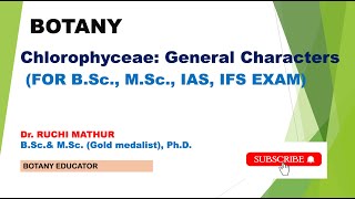 Chlorophyceae General Characters Green Algae [upl. by God]