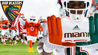 ITS All About the UAB UAB vs 20 Miami Hurricanes Baby Can Hancock Shine vs Ranked Opponent [upl. by Adnahsal202]