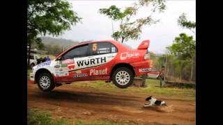 Bolivian Rally Car Jumps a Lucky Dog [upl. by Laamak]