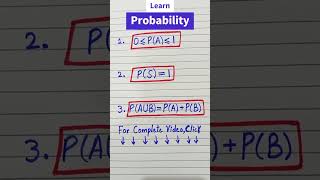 Axioms of Probability  Probability  Tricks  Concepts  Examples  shorts [upl. by Lerad519]