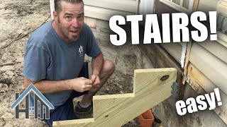 How to build stairs Install stringers and treads [upl. by Berna]