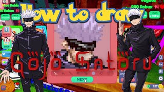 HOW TO DRAW GOJO SATORU  STARVING ARTIST  ROBLOX [upl. by Imoen575]