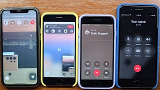 iPhone 11 vs iPhone 7  iPhone SE 3 vs iPhone 8 Plus Incoming Call  Switching to Facetime Call [upl. by Pinchas]