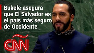 Discurso completo de Bukele en la Asamblea de la ONU seguridad en El Salvador redes sociales y más [upl. by Namia]