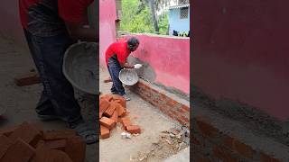 Applying cement 👍👍 construction shortsfeed satisfying cement ytshorts brickwork [upl. by Wenda136]