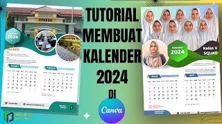 CARA MEMBUAT KALENDER 2024 DI CANVA  MEMBUAT DESAIN KALENDER 2024 DI CANVA [upl. by Patrica478]