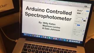 Arduino controlled spectrophotometer  BME 470 Design Project [upl. by Anrym]